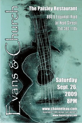 FREE CONCERT: Latin / Mediterranean Jazz Acoustic Guitar Duo / Pop Soloist (two acts): Evans & Church, Richard Church @ The Paisley Restaurant - Sep 26, 2009