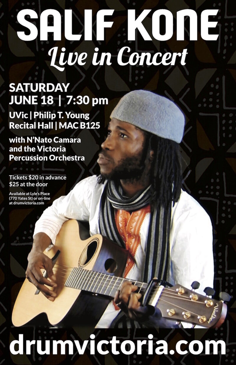 Salif Kone, N'Nato Camara, Victoria Percussion Orchestra @ UVic - PhillipT. Young Recital Hall  - MacLaurin Building &nbsp;B1 Jun 18 2016 - May 6th @ UVic - PhillipT. Young Recital Hall  - MacLaurin Building &nbsp;B1