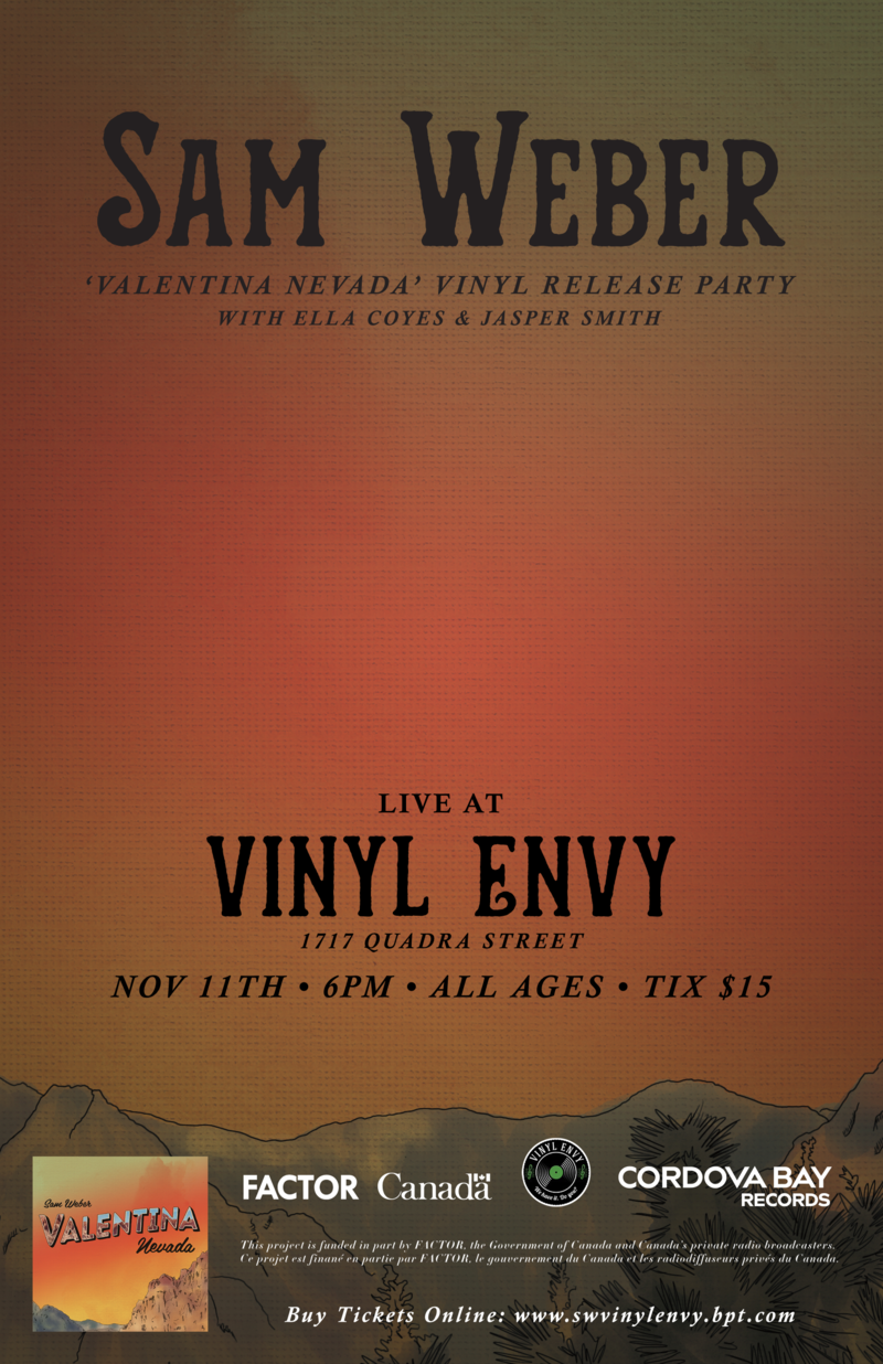Sam Weber, Ella Coyes + Jasper Smith @ Vinyl Envy Nov 11 2016 - May 6th @ Vinyl Envy