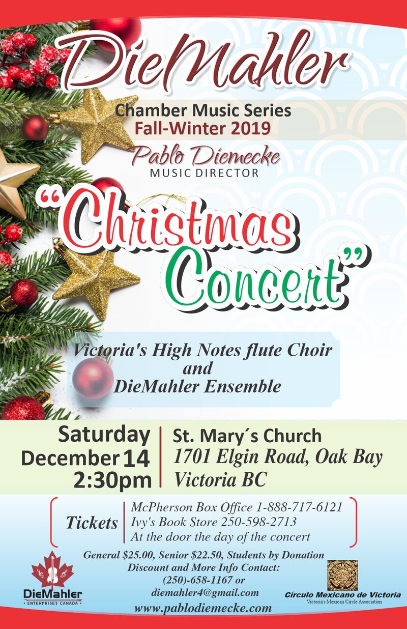 DieMahler Chamber Music Series: Victoria's High Notes Flute Choir, DieMaher String Quartet @ St. Mary's Anglican Church Dec 14 2019 - May 7th @ St. Mary's Anglican Church