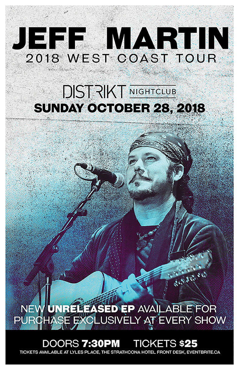 Jeff Martin (of the Tea Party) @ Distrikt Oct 28 2018 - May 6th @ Distrikt
