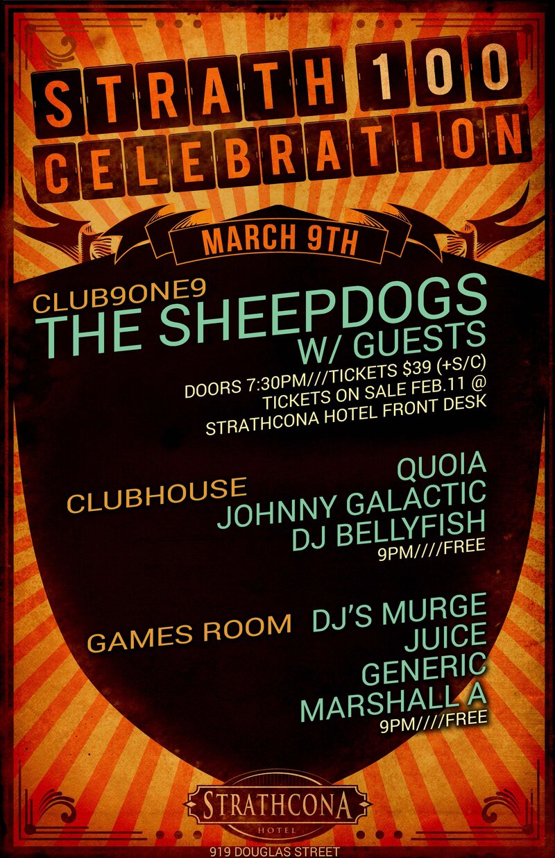 The Sheepdogs (SOLD OUT), with special guests @ Distrikt Mar 9 2014 - May 8th @ Distrikt