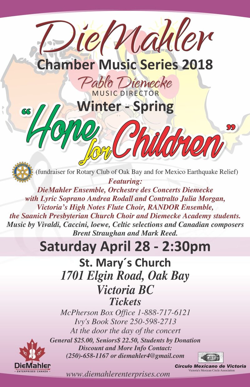 DieMahler Chamber Music Series @ St. Mary's Anglican Church Apr 28 2018 - May 16th @ St. Mary's Anglican Church