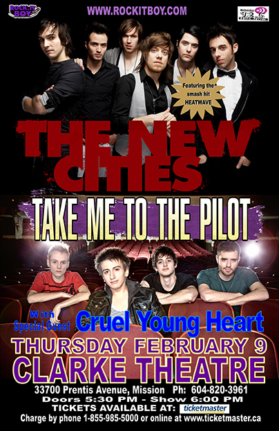 The New Cities: The New Cities, Take Me To The Pilot, Cruel Young Hearts @ Clarke Theatre - Feb 09, 2012