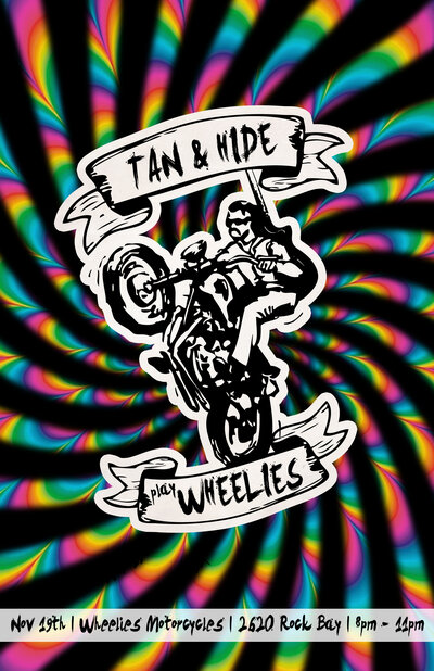 Tan and Hide @ Wheelies Motorcyles Nov 19 2016 - May 7th @ Wheelies Motorcyles