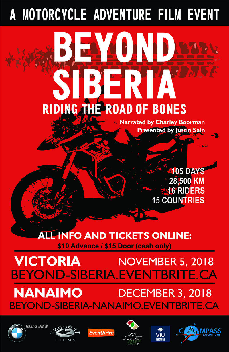 Beyond Siberia, Riding the Road of Bones @ Dave Dunnet Theatre  - Nov 05, 2018