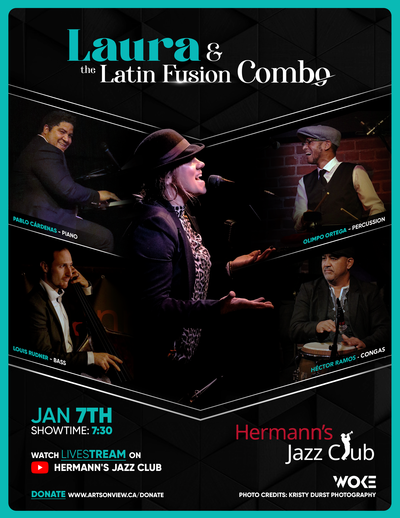 Laura & the Latin Fusion Combo @ Hermann's Jazz Club Jan 7 2021 - Jun 7th @ Hermann's Jazz Club