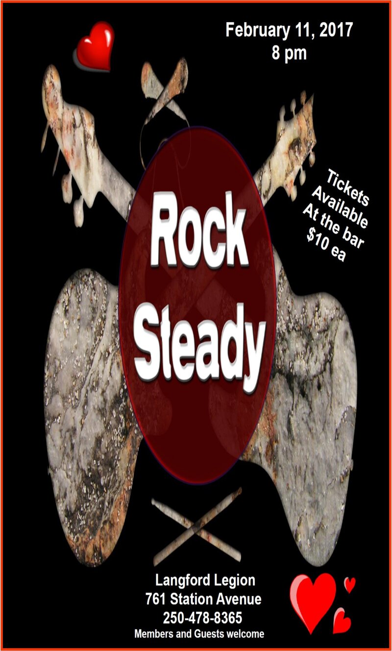 Valentine's Weekend Dance Party!: Rock Steady @ Langford Legion (Prince Edward) Feb 11 2017 - May 12th @ Langford Legion (Prince Edward)