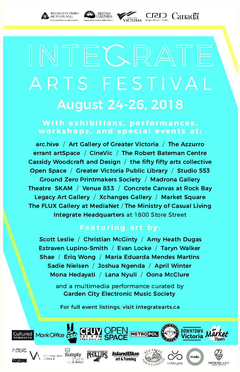 12th Annual Integrate Arts Festival @ 1800 Store Street Aug 24 2018 - May 6th @ 1800 Store Street