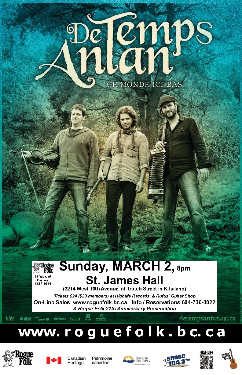De Temps Antan @ St. James Community Hall Mar 2 2014 - Jun 22nd @ St. James Community Hall