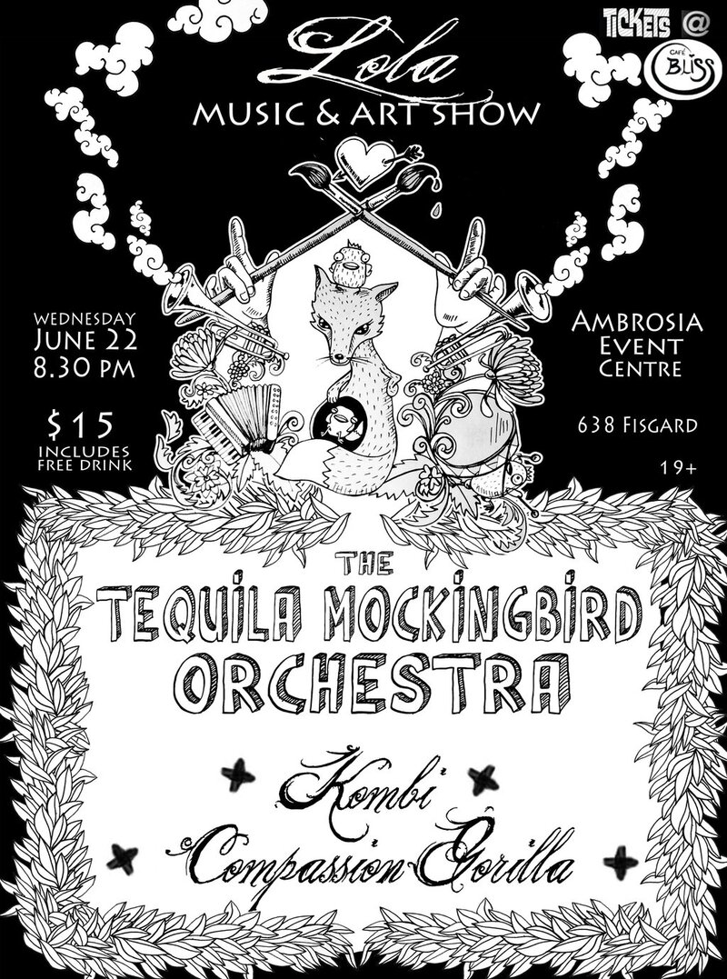 Tequila Mockingbird Orchestra, Kombi, Compassion Gorilla @ Ambrosia Banquet & Events - Jun 22, 2011
