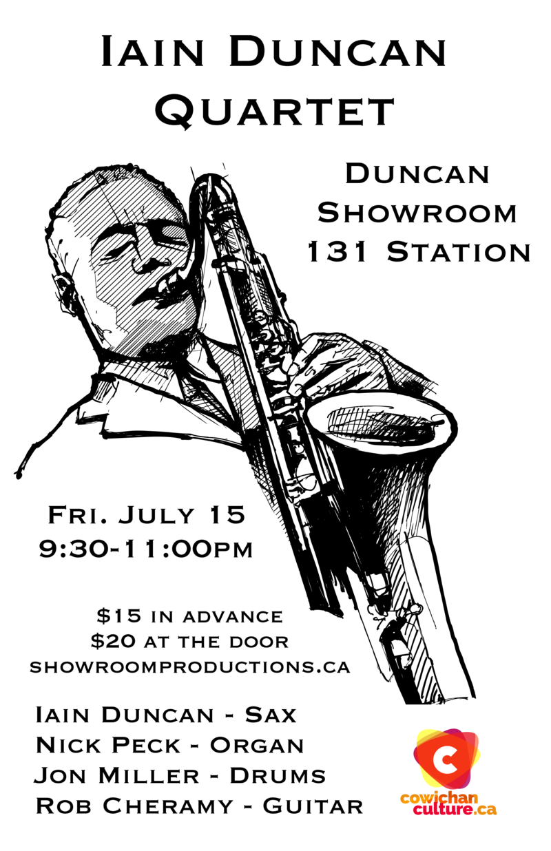 Iain Duncan (Quartet), Nick Peck, Jon Miller, Rob Cheramy @ Duncan Showroom, Downstairs Jul 15 2016 - May 2nd @ Duncan Showroom, Downstairs