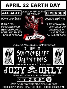 Creepy Greasy and Angry Celtic Punk and Phycobilly with a touch of Anti-Folk!: The McGillicuddys, The Switchblade Valentines, Joey Only, Guy Surley @ Jamaican Jerk House - Apr 22, 2006