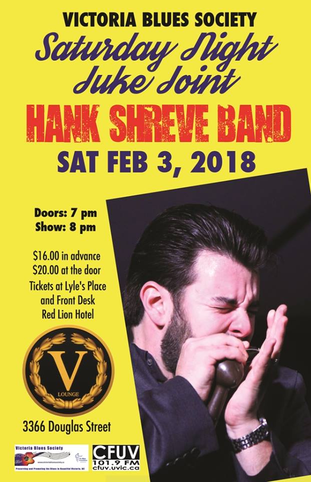 Saturday Night Juke Joint: Hank Shreve Band @ V-lounge Feb 3 2018 - May 6th @ V-lounge