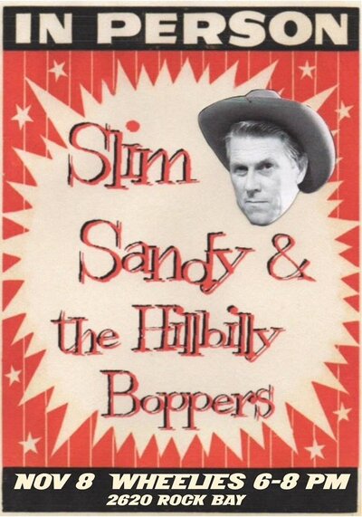FREE: Slim Sandy and the Hillbilly Boppers @ Wheelies Motorcyles Nov 8 2014 - Jun 9th @ Wheelies Motorcyles