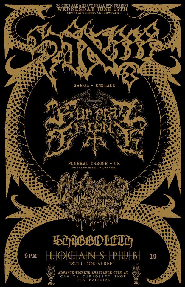 FIRST TIME IN CANADA!!!!: SHEOL  (UK), Funeral Throne  (UK), Altered Dead, EUTHANIZED @ Logan's Pub Jun 15 2016 - Apr 30th @ Logan's Pub