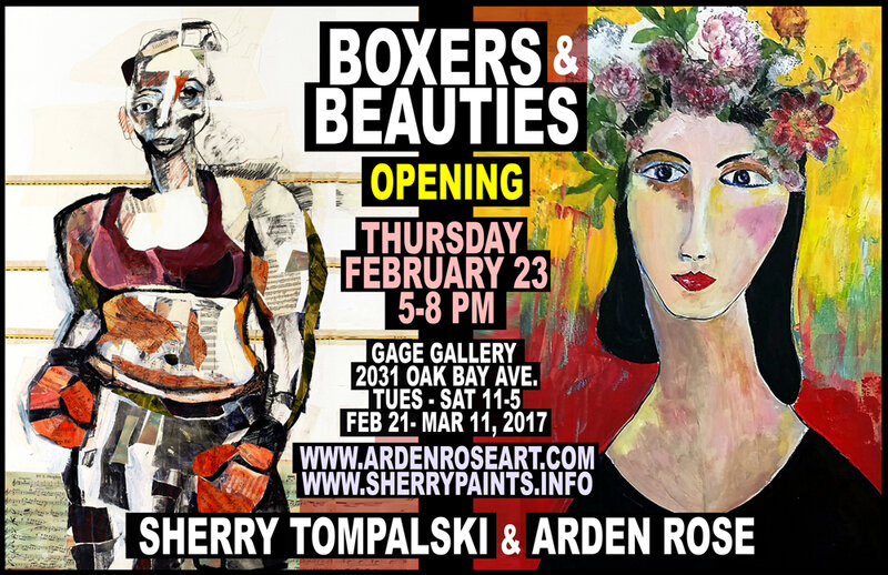AFGHAN FEMALE BOXERS paintings: Sherry Tompalski, Arden Rose @ Gage Gallery - Oak Bay Feb 23 2017 - May 10th @ Gage Gallery - Oak Bay