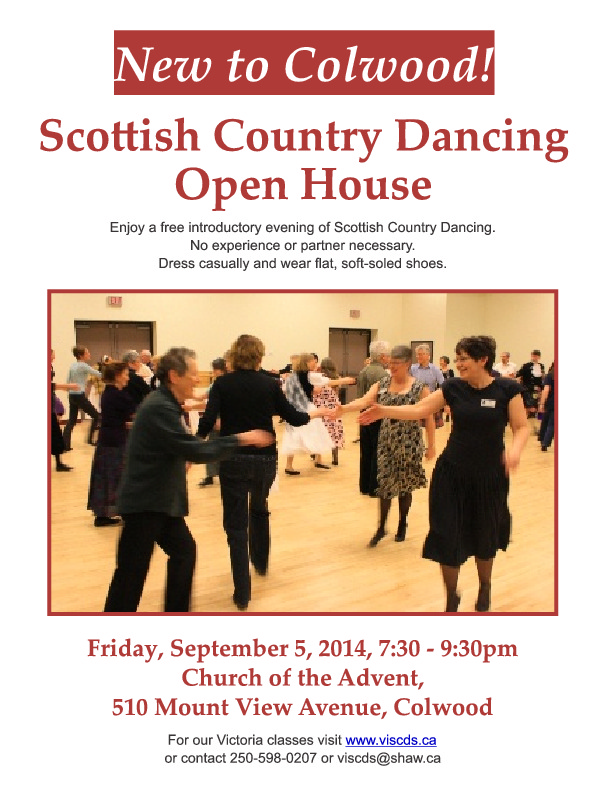 Free Scottish Country Dance Sept 5th Colwood BC @ Church of the Advent 510 Mount View Avenue, - Sep 05, 2014