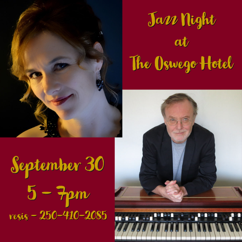 Jazz at The Oswego Hotel: Kim Greenwood, Tony Genge @ Bar 500 Sep 30 2021 - Apr 30th @ Bar 500