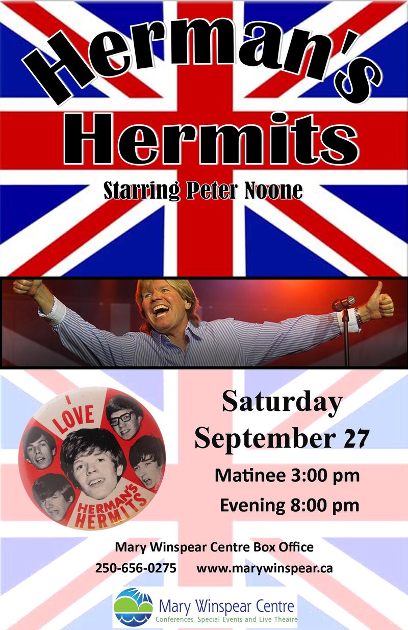 Herman's Hermits, Starring Peter Noone  @ Mary Winspear Centre Sep 27 2014 - Jun 11th @ Mary Winspear Centre