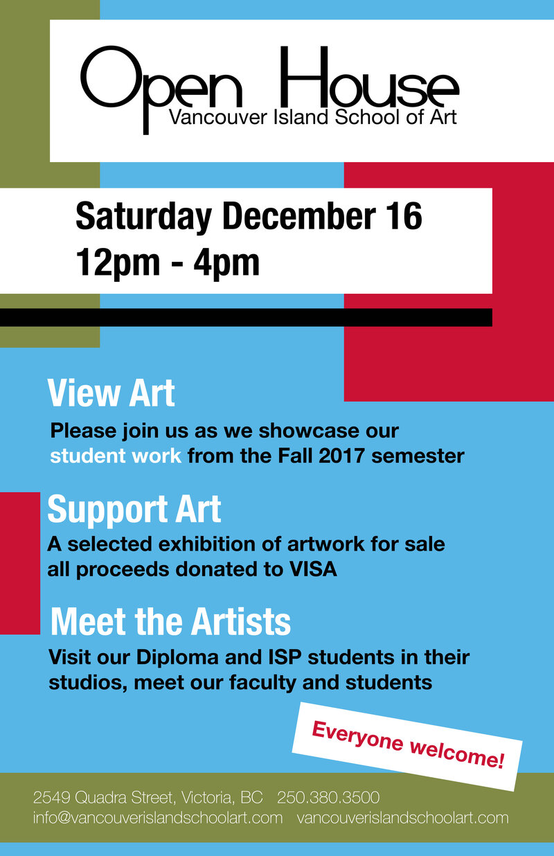 VISA 2017 Open House @ Vancouver Island School of Art - Dec 16, 2017