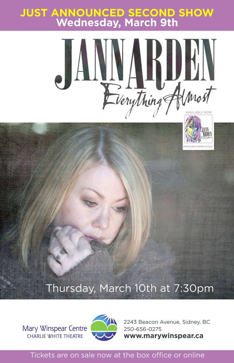 Jann Arden @ Mary Winspear Centre Mar 9 2016 - Jun 4th @ Mary Winspear Centre
