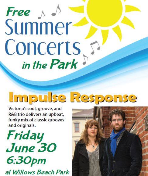 Summer Concerts in the Park: season kick-off w/ Impulse Response: Impulse Response, Ronda Rozon @ Willows Beach Park Jun 30 2017 - May 6th @ Willows Beach Park