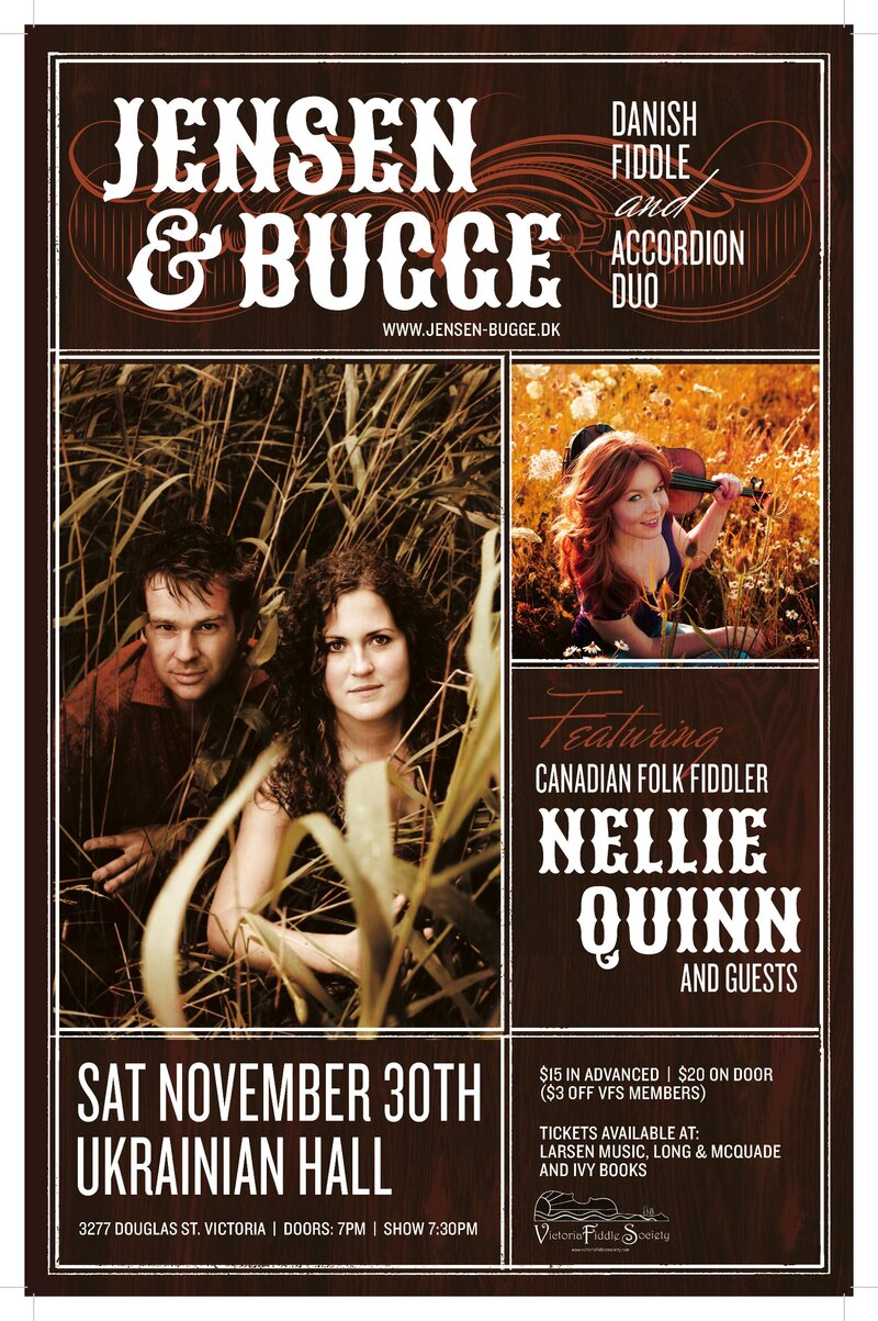 Danish Folk Music: Jensen & Bugge Duo (featuring ), Nellie Quinn (& Friends) @ Ukrainian Cultural Centre Nov 30 2013 - May 8th @ Ukrainian Cultural Centre