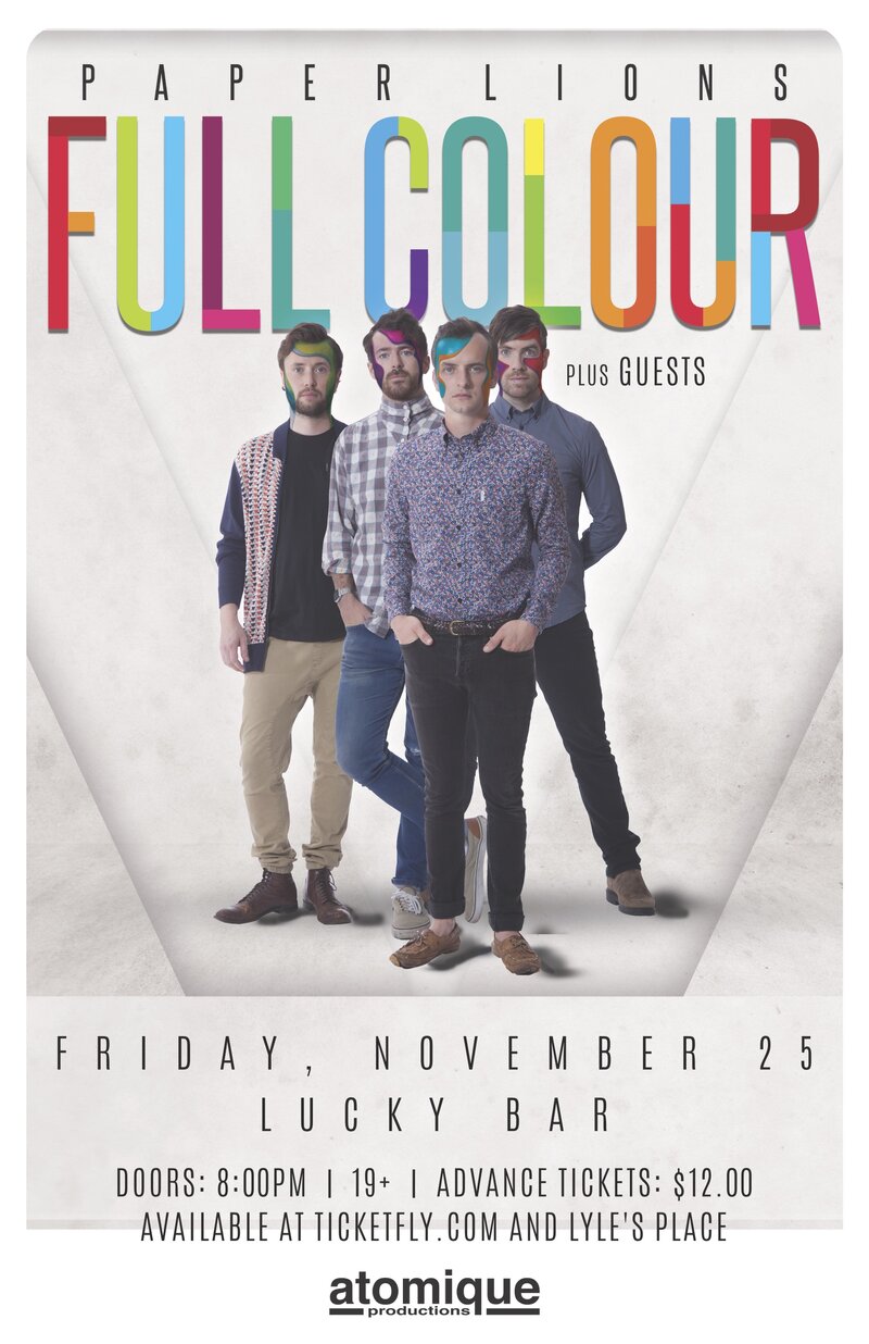 Paper Lions, The Velveteins, HIGHS @ Lucky Bar Nov 25 2016 - May 6th @ Lucky Bar