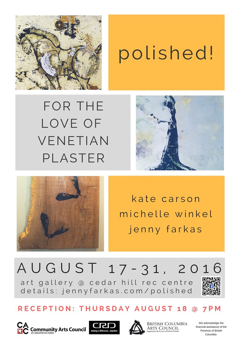 Polished! For the love of venetian plaster: Jenny Farkas, Michelle Winkel, Kate Carson @  Art Centre at Cedar Hill - CACGV Main Gallery Aug 18 2016 - May 5th @  Art Centre at Cedar Hill - CACGV Main Gallery