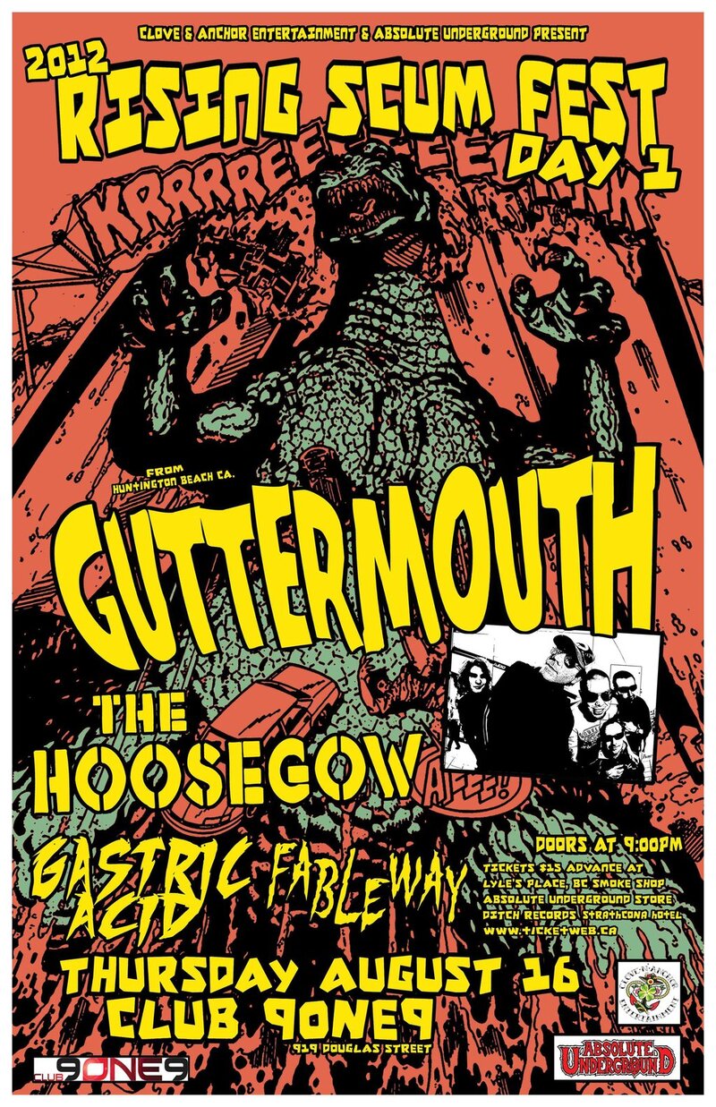 Rising Scum Fest Day 1: Guttermouth, The Hoosegow, Gastric Acid, Fableway @ Distrikt Aug 16 2012 - May 25th @ Distrikt