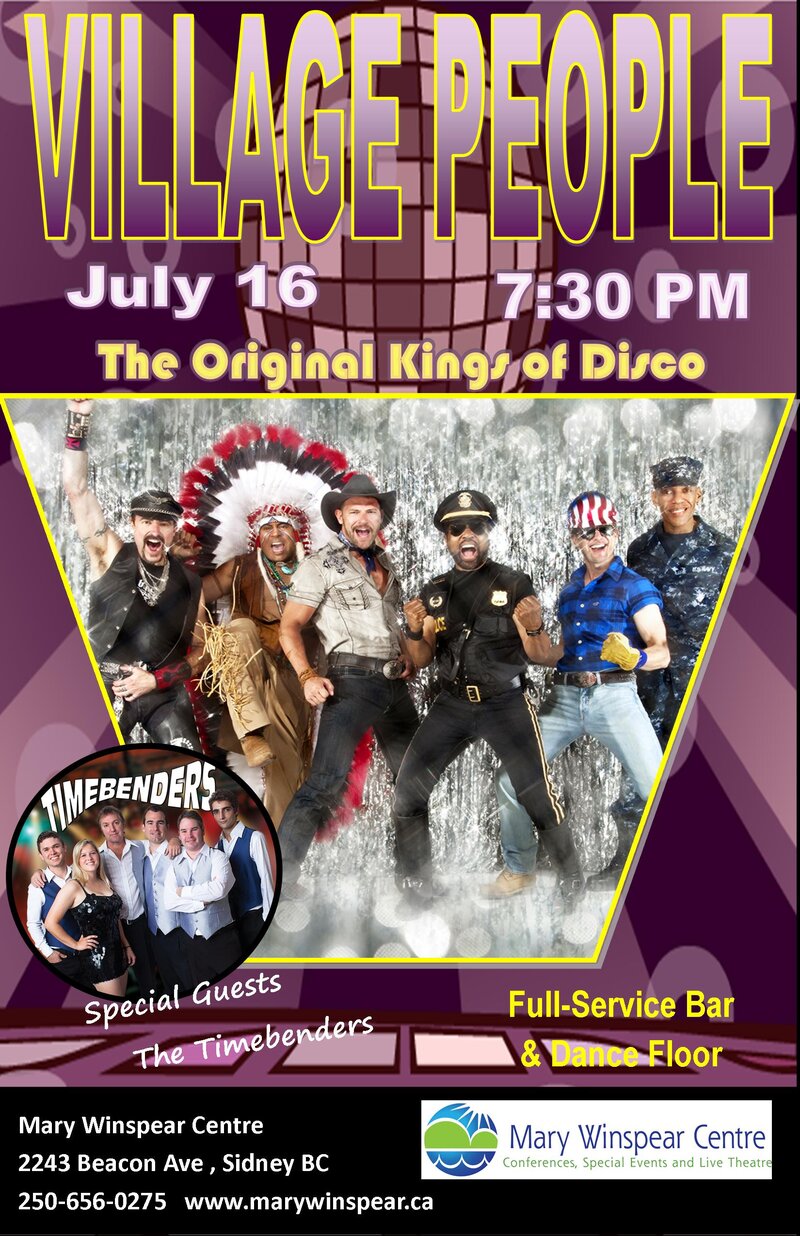 The Village People, the Timebenders @ Mary Winspear Centre Jul 16 2014 - May 6th @ Mary Winspear Centre
