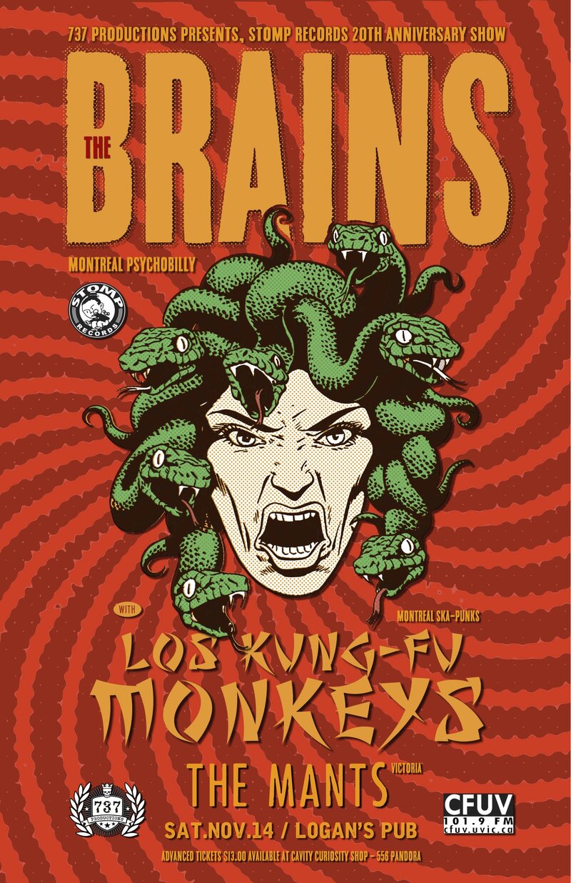 Stomp Records 20th Anniversary: The Brains, Los Kung Fu Monkeys , The Mants @ Logan's Pub Nov 14 2015 - May 6th @ Logan's Pub