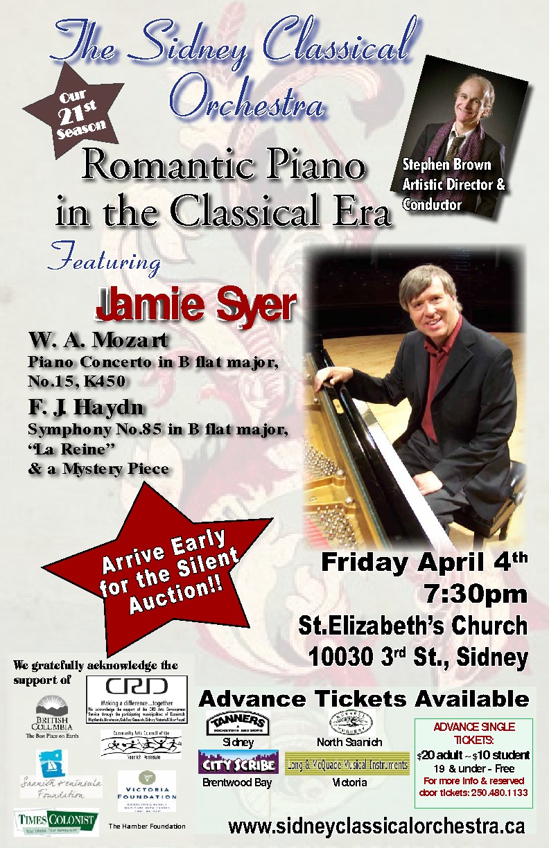 Sidney Classical Orchestra @ St. Elizabeth's Catholic Church Apr 4 2014 - May 6th @ St. Elizabeth's Catholic Church