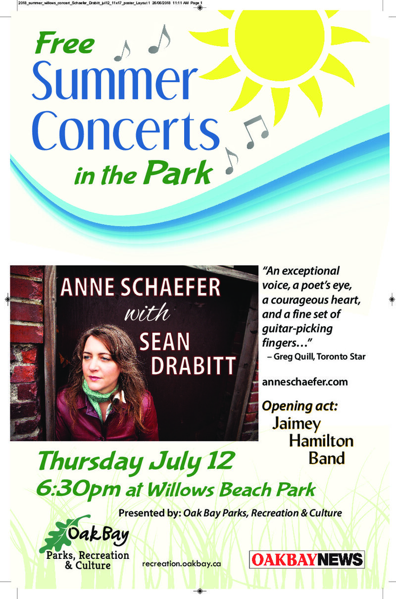 Summer Concerts in the Park: Anne Schaefer: Anne Schaefer, Sean Drabitt @ Willows Beach Park - Jul 12, 2018