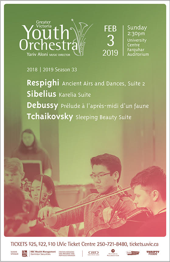 Greater Victoria Youth Orchestra Presents Tchaikovsky's Sleeping Beauty Suite: Yariv Aloni, Music Director @ The Farquhar at UVic Feb 3 2019 - Jun 10th @ The Farquhar at UVic