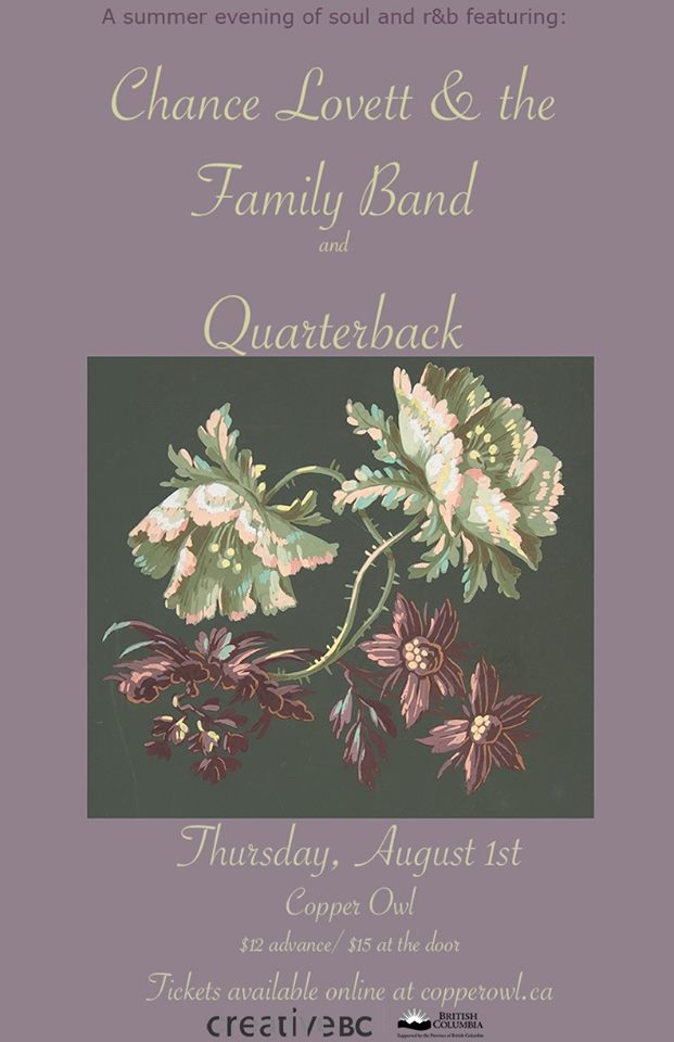 Chance Lovett & the Family Band, Quarterback @ Copper Owl Aug 1 2019 - May 8th @ Copper Owl