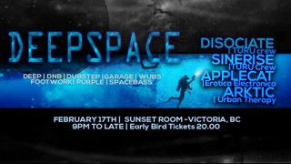 DEEP SPACE: Disociate, SINERISE, Applecat, ARKTIC @ Sunset Labs Feb 17 2018 - May 6th @ Sunset Labs