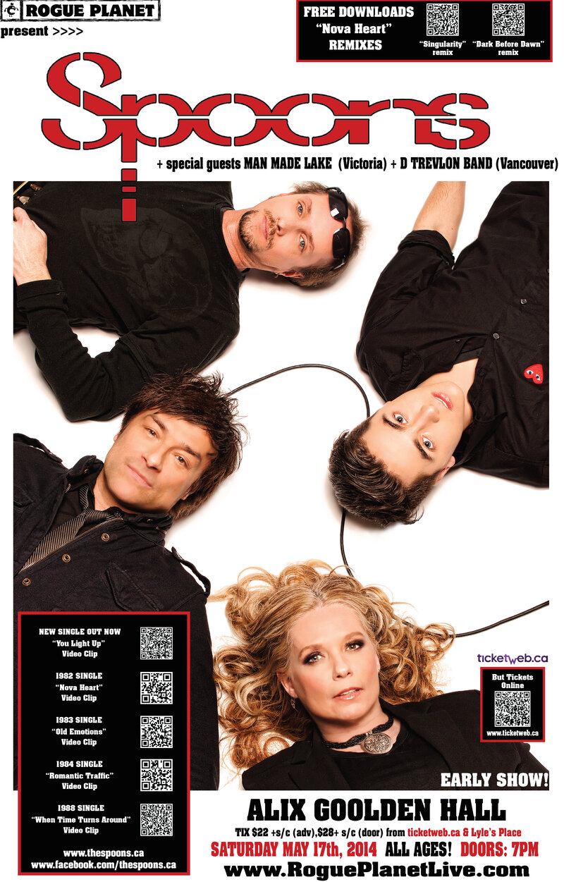 The Spoons, Man Made Lake, D Trevlon Band @ Alix Goolden Performance Hall May 17 2014 - May 6th @ Alix Goolden Performance Hall