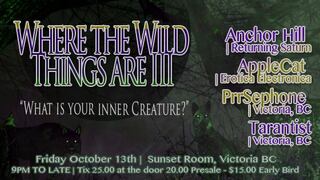 Where the Wild Things are III: Applecat, Anchor Hill, Prrsephone, Tarantist @ Sunset Labs Oct 13 2017 - May 6th @ Sunset Labs