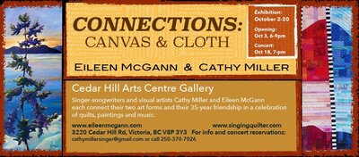 Connections: Canvas & Cloth: Eileen McGann, Cathy Miller @ The Arts Centre at Cedar Hill  Oct 2 2019 - May 16th @ The Arts Centre at Cedar Hill 