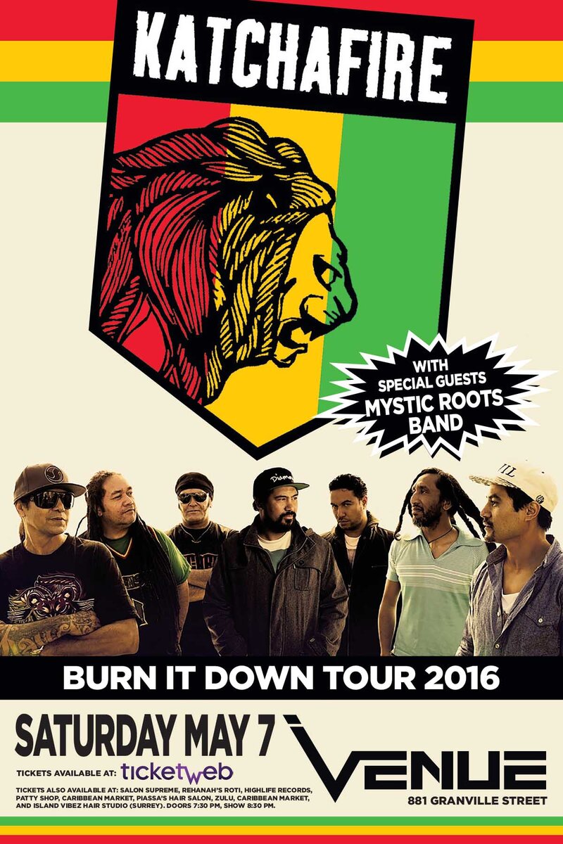 KATCHAFIRE, Mystic Roots Band @ Venue May 7 2016 - May 11th @ Venue