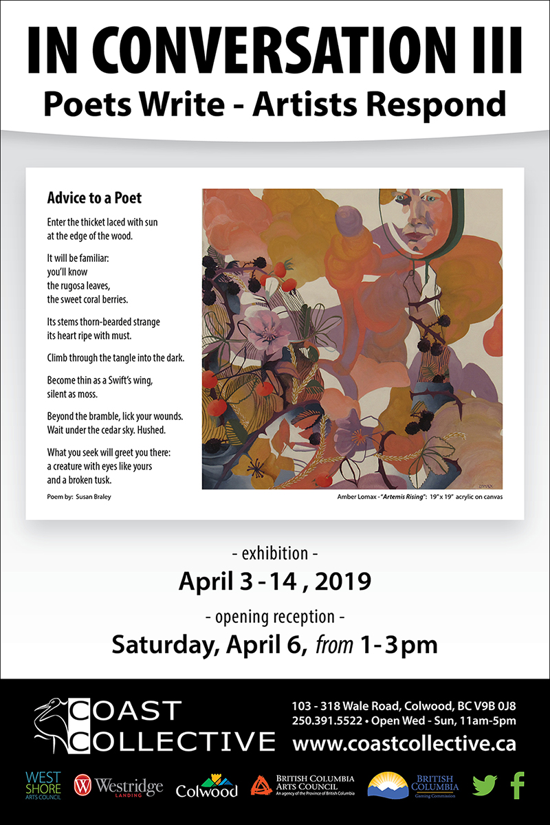 In Conversation III:  Poets Write, Artists Respond @ Coast Collective Art Society Apr 3 2019 - Jul 24th @ Coast Collective Art Society