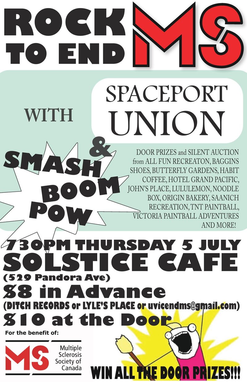 Rock to End MS: Spaceport Union, SmashBoomPow! @ The Solstice Cafe & Lounge - Jul 05, 2012