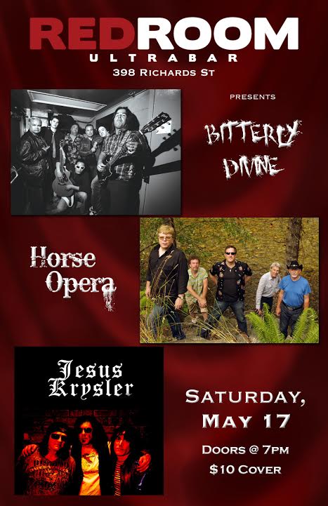 Bitterly Divine, Horse Opera, Jesus Krysler @ The Red Room May 17 2014 - May 10th @ The Red Room