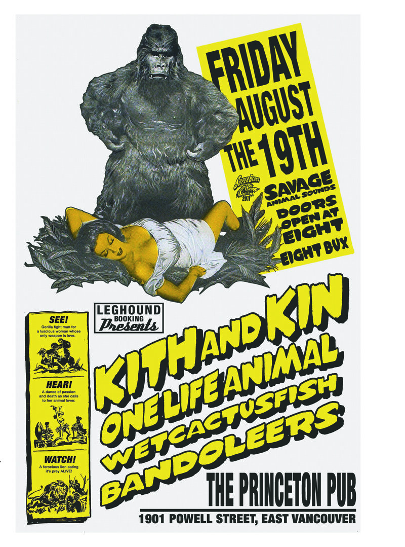 Kith & Kin, Bandoeers, Wetcactusfish, One Life Animal @ Princeton Pub Aug 19 2011 - May 6th @ Princeton Pub