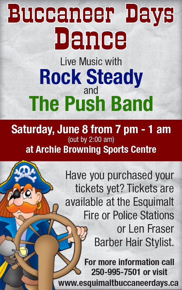 2013 Buccaneer Dance: Rock Steady, Don Peterson & The Push Band  @ Archie Browning Sports Centre Jun 8 2013 - May 7th @ Archie Browning Sports Centre