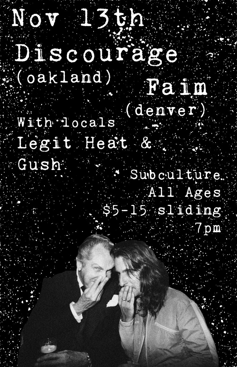 All Ages Hardcore: Faim, Discourage, Legit Heat, GUSH @ Subculture Club Nov 10 2018 - May 7th @ Subculture Club