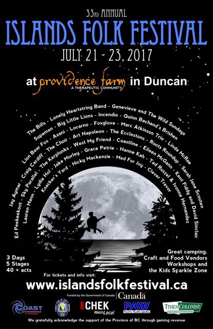 Islands Folk Festival 2017 @ Providence Farm Jul 21 2017 - May 7th @ Providence Farm