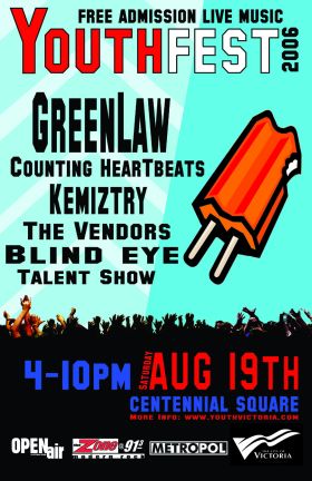 Greenlaw, Counting Heartbeats, Kincaide, The Vendors, KEMIZTRY, Blind Eye, Killer for Sloot, Talent Show @ Centennial Square Aug 19 2006 - May 9th @ Centennial Square